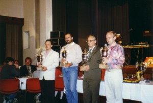 Siegerehrung, von links: Dr. Martin Kreuzer, Dr. Hans-Joachim Hofstetter, Manfred Kahn und Michael Schulz