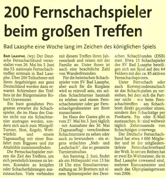 Artikel Westfalenpost vom 23.05.2007