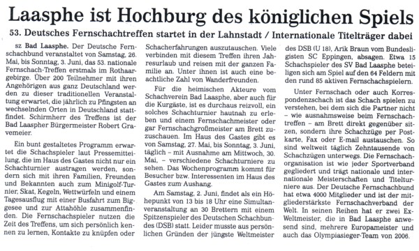 Artikel Siegener Zeitung vom 18.05.2007